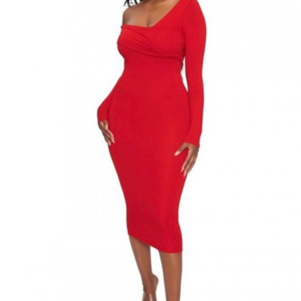 Naked Wardrobe off shoulder red dress 🔥